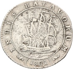 1 Gulden. Nederlands-Indië. 1802. Zeer Fraai.