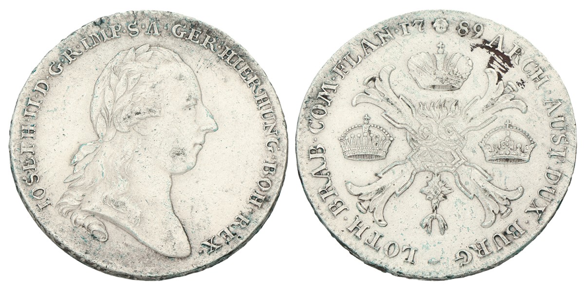 Kronenthaler. Brabant. Joseph II. 1789. Prachtig.