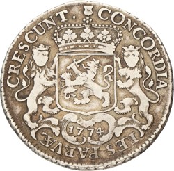 Halve dukaton of zilveren rijder. Utrecht. 1774. VF -