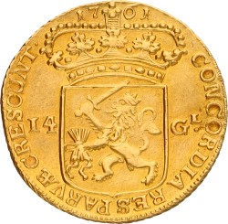 Gouden rijder van 14 Gulden. Zeeland. 1761. Zeer Fraai +.