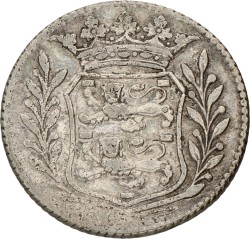 Duit. Afslag in Zilver. West-Friesland. 1741. Zeer Fraai.