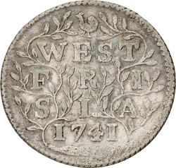 Duit. Afslag in Zilver. West-Friesland. 1741. Zeer Fraai.