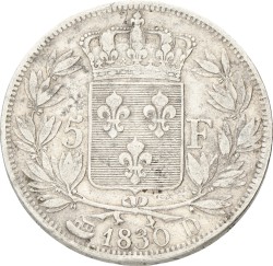 France. Lyon. Charles X. 5 Francs. 1830 D. VF.
