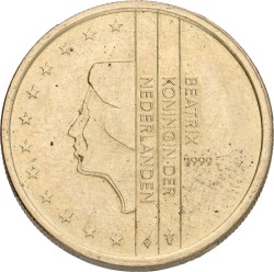 1 Euro - geheel in messing geslagen. Beatrix. 1999. Prachtig.