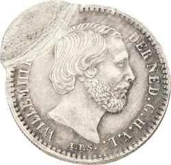 10 Cent - misslag petje. Willem III. 1877. Zeer Fraai.