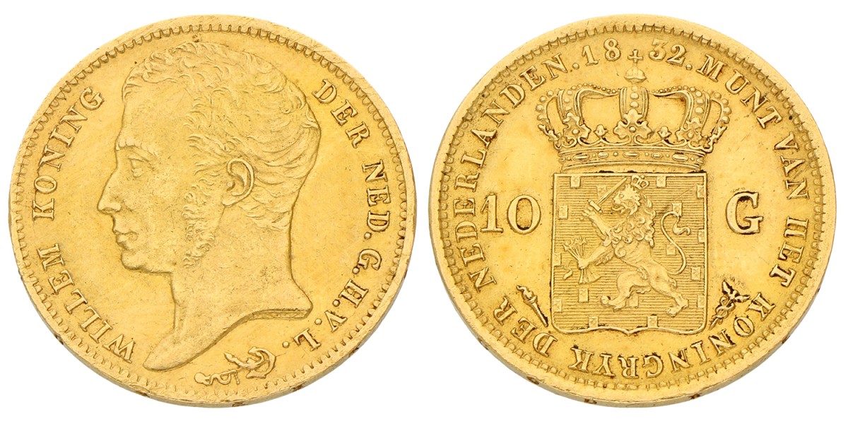 10 Gulden. Willem I. 1832. Prachtig.