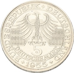 Germany. 5 Mark - Turkenlouis, markgraf von Baden. 1955. XF.