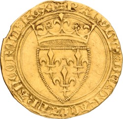 France. Charles VI. Ecu. ND (1385 - 1420). VF.
