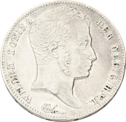 ½ Gulden - Stempelschade rond Jaartal. Willem I. 1830. Zeer fraai.