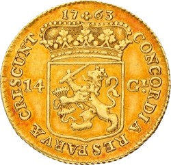 Gouden Rijder van 14 Gulden. Utrecht. 1763. Prachtig.