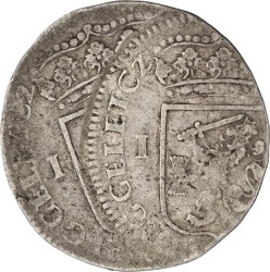 Gulden - Voorzijde 2 keer geslagen. Gelderland. 1710. Zeer Fraai -.