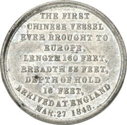 Great Britain. 1848. Medal by Thomas Halliday, "Voyage of the Junk Keying",.