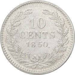 10 Cent. Willem III. 1850. Zeer Fraai / Prachtig.