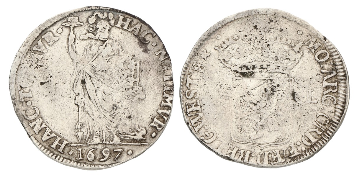 3 gulden - generaliteits. West-Friesland. 1697. Fraai +.