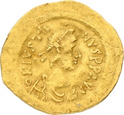 Byzantine Empire. Constaninople. Justinus I. Tremissis. ND (518 - 527). F.