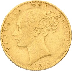 Great Britain. Victoria. Sovereign. 1869. VF +.