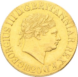 Great Britain. George III. Sovereign. 1820. XF -.