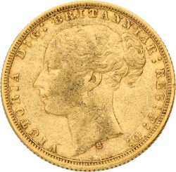 Australia. British colony. Victoria. Sovereign. 1876 S. VF +.