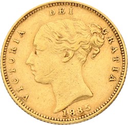 Great Britain. Victoria. ½ Sovereign. 1885. VF +.