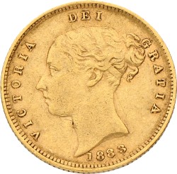 Great Britain. Victoria. ½ Sovereign. 1883. VF +.