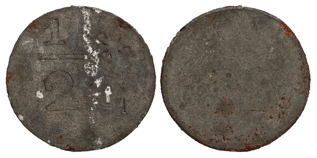 1/2 Cent. Strafgevangenis S'Hertogenbosch. Zonder Jaartal (1824 - 1831). Fraai.