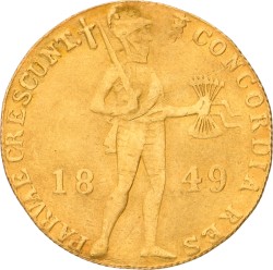 Gouden Dukaat. Willem III. 1849. Zeer Fraai +.