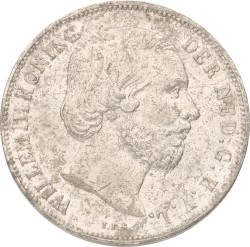 1 Gulden. Willem III. 1863. Prachtig +.