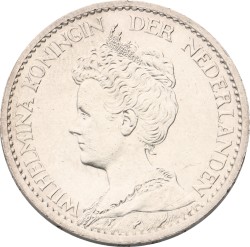 1 Gulden. Wilhelmina. 1911. UNC.