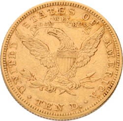 USA. 10 Dollars. 1881. XF +.