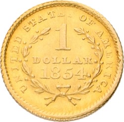 USA. 1 Dollar. 1854. XF +.