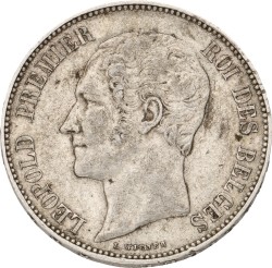 Belgium. Leopold I. 5 Francs. 1858. VF / XF.