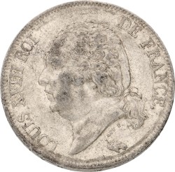 France. Lille. Louis XVIII. 5 Francs. 1821 W. VF / XF.