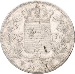 France. Lille. Charles X. 5 Francs. 1826 W. VF / XF.