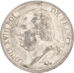 France. Paris. Louis XVIII. 5 Francs. 1823 A. VF +.