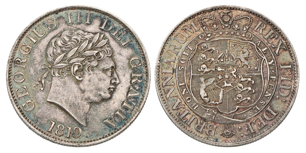 Great Britain. George III. Half Crown. 1819. XF.