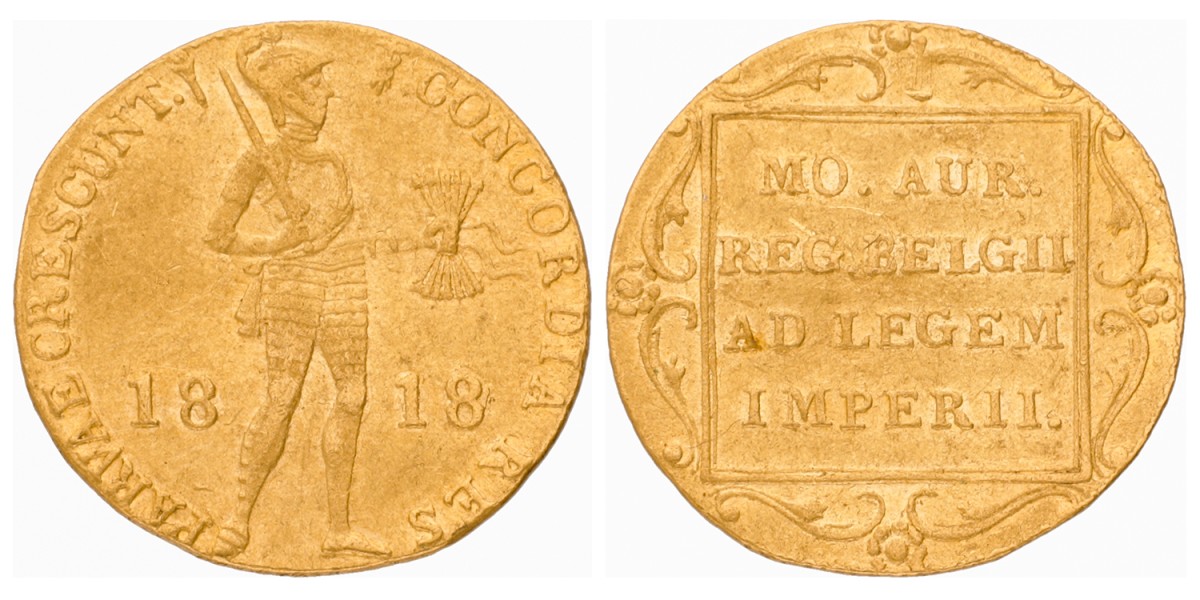 Gouden dukaat. Willem I. 1818. VF