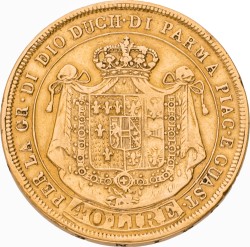 Italian states. Duchy of Parma and Paicenza. Maria Luigia. 40 Lire. 1815. VF -.