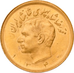 Iran. Persian empire. Mohamed Reza Pahlavi. 5 Pahlavi - Double struck. AH 1340. UNC.