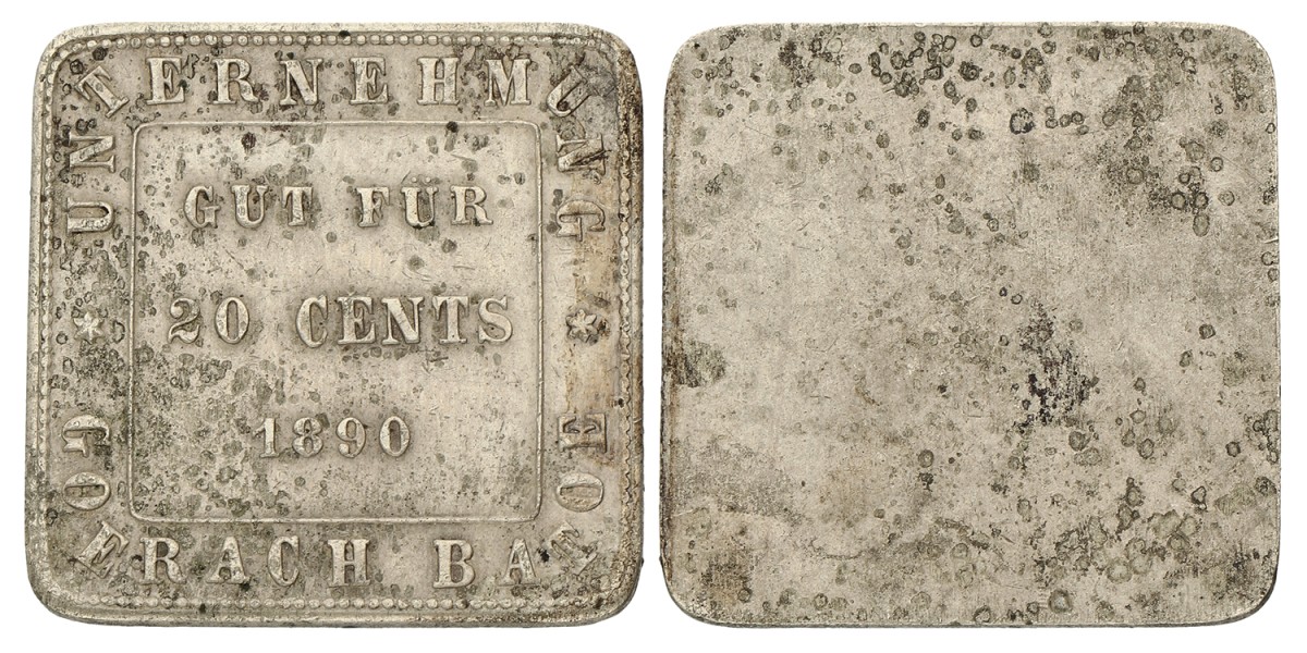 20 Cents. Nederlands-Indië. Plantage Goerach Batoe. 1890. Fraai +.