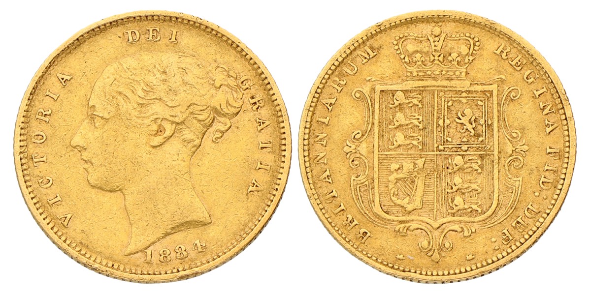 Great Britain. Victoria. ½ Sovereign. 1884. VF.