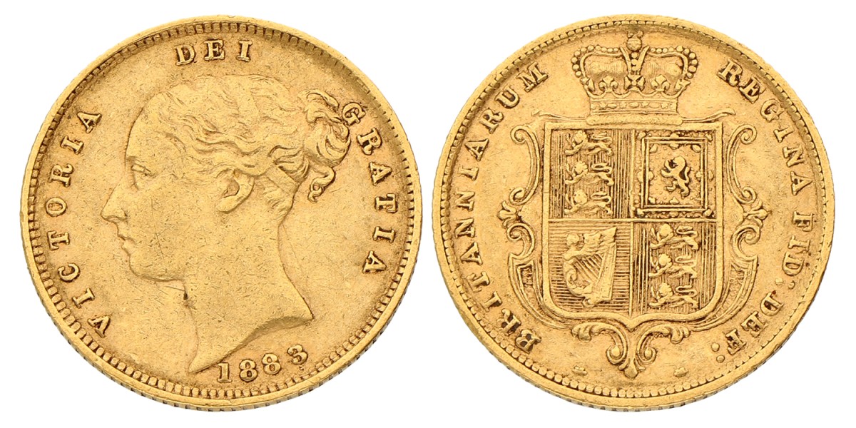 Great Britain. Victoria. ½ Sovereign. 1883. VF +.