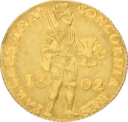 Gouden Dukaat. Utrecht. 1802. Zeer Fraai.