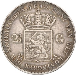 2½ Gulden. Willem I. 1840. Zeer Fraai +.