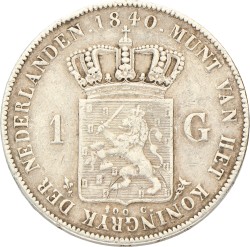 1 Gulden. Willem I. 1840. Zeer Fraai +.