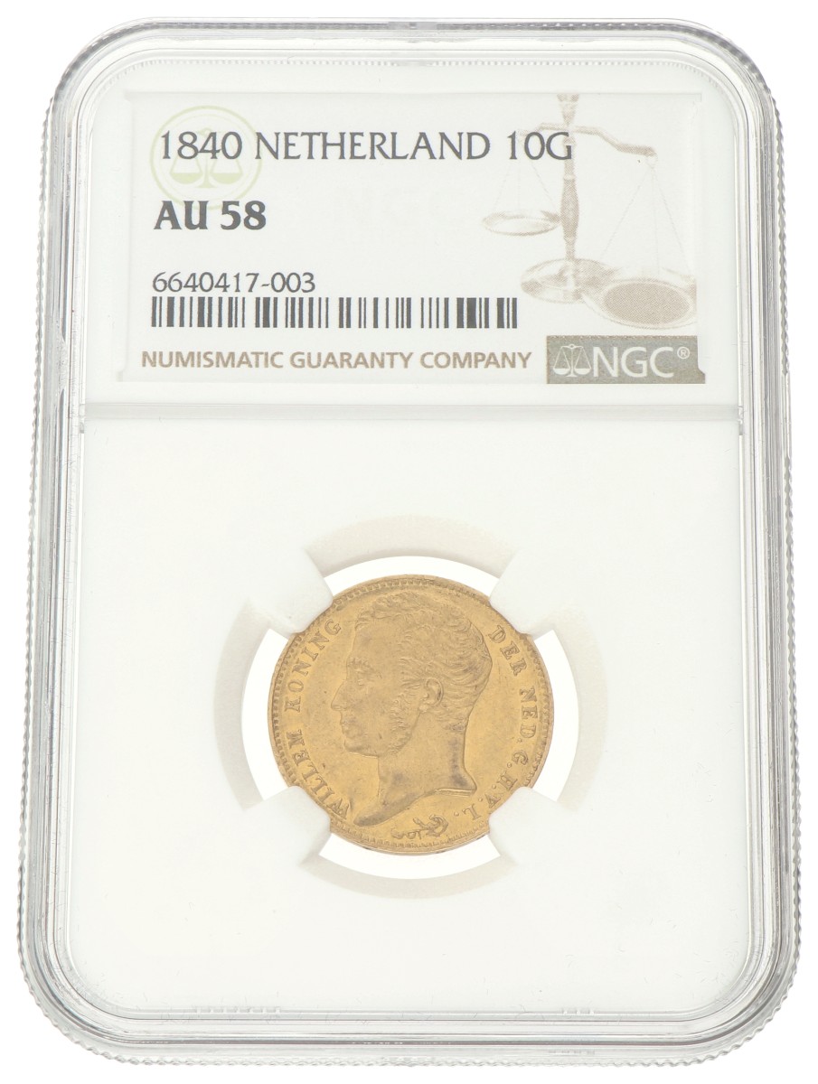 10 Gulden. Willem I. 1840. AU 58.