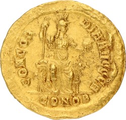 Roman Empire. Constantiople. Gratianus. Solidus. ND (367 - 383 AD). VF.