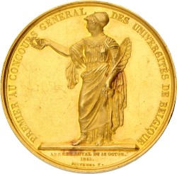 Belgium. 1841. Prize Medal for Academic Contests.