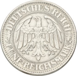 Germany. Weimar republic. 5 Mark. 1928 E. XF -.