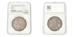 2½ Gulden. Willem III. 1850. AU 53.