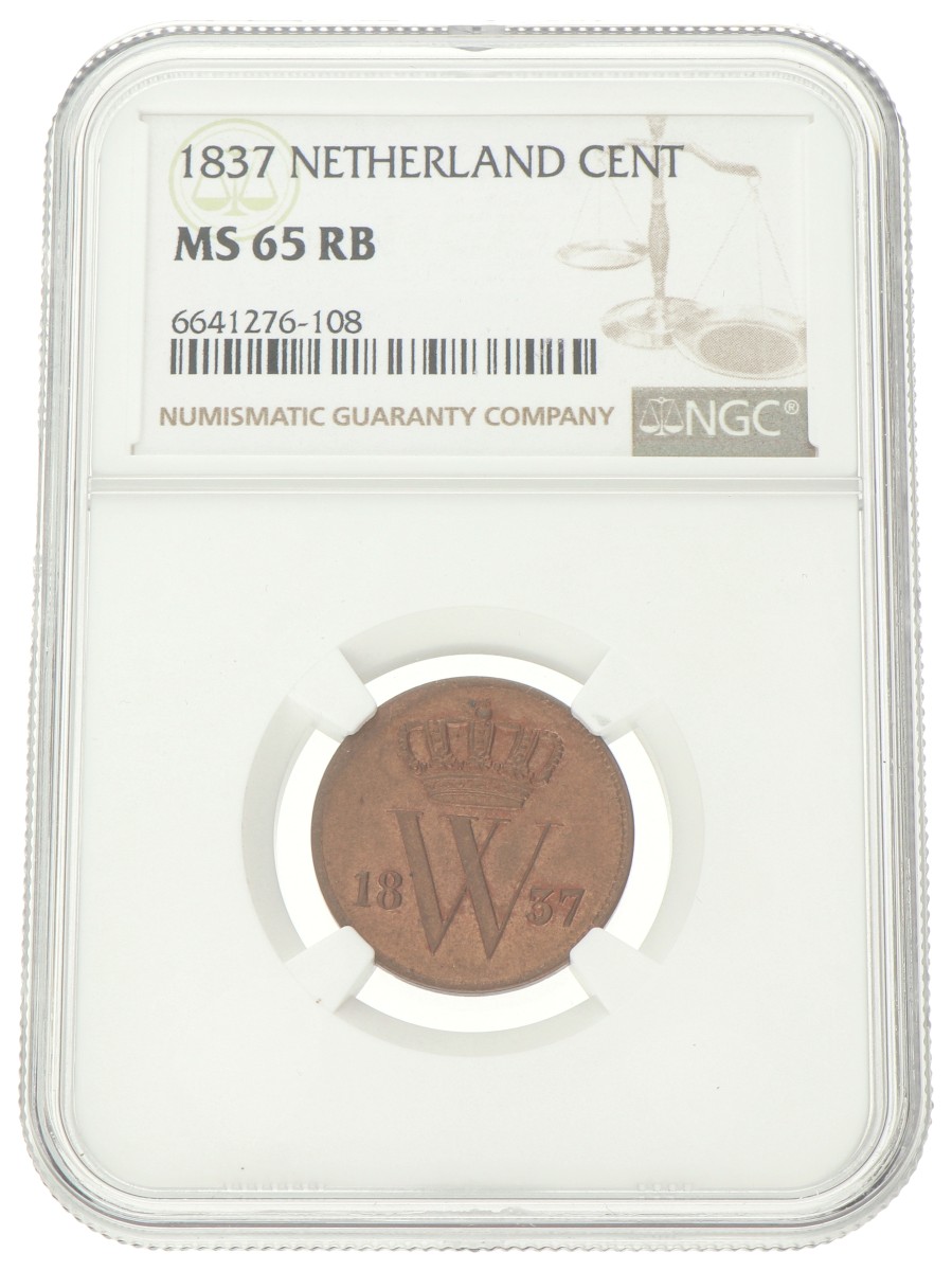 1 Cent. Willem I. 1837. MS 65 RB.